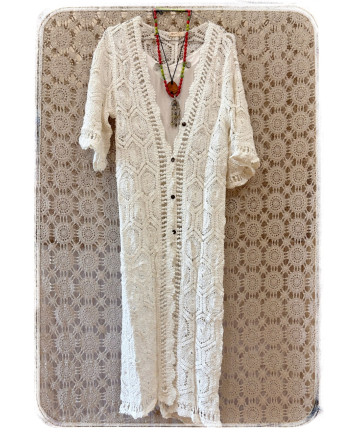 Kimono Crochet Blanco